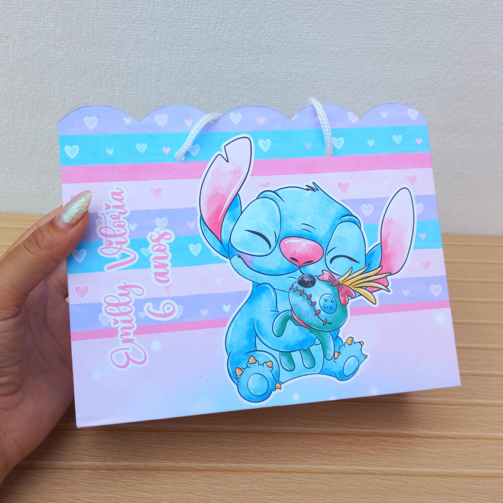 Sacolinhas Personalizada Stitch festa de aniversario lembrancinha