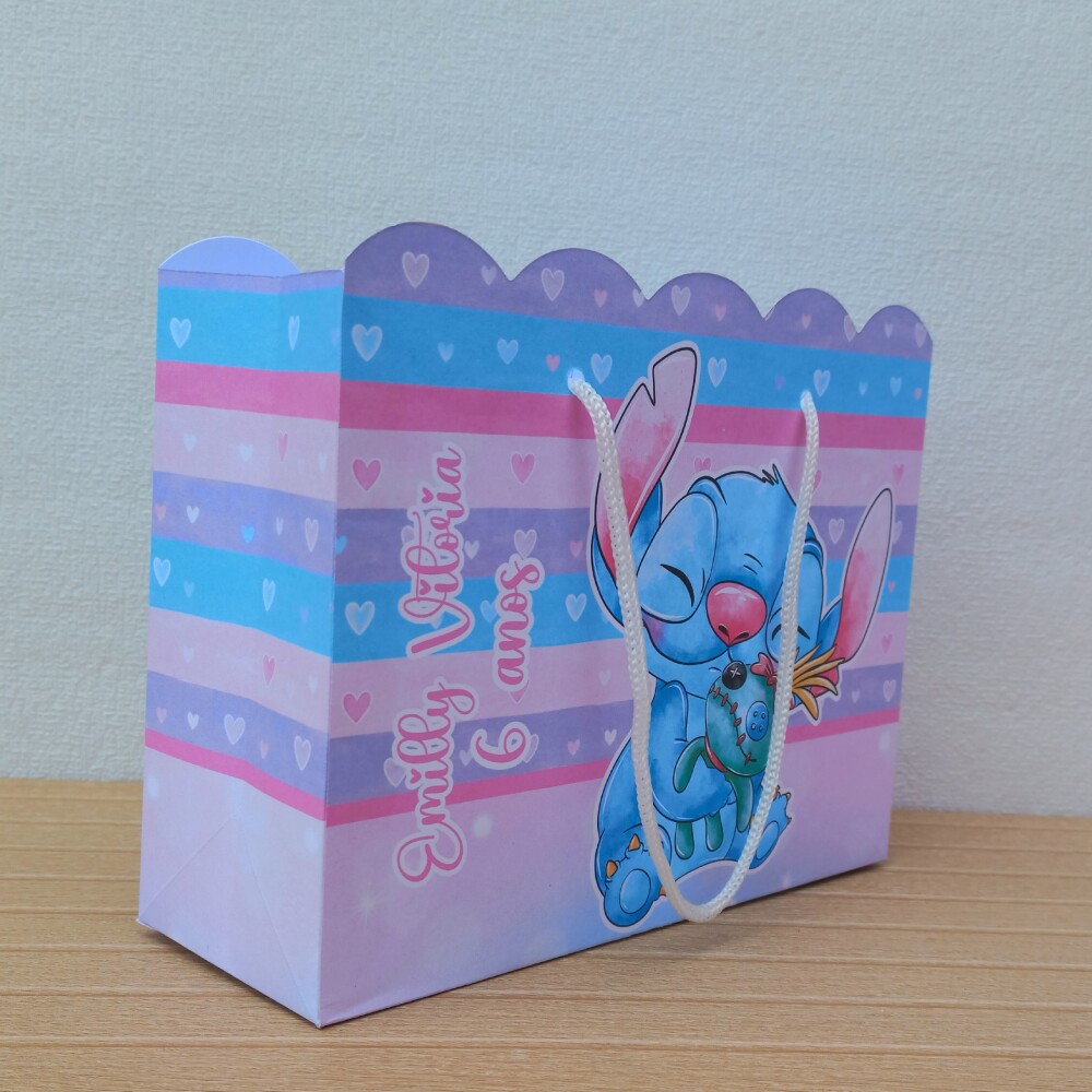 Sacolinhas Personalizada Stitch festa de aniversario lembrancinha