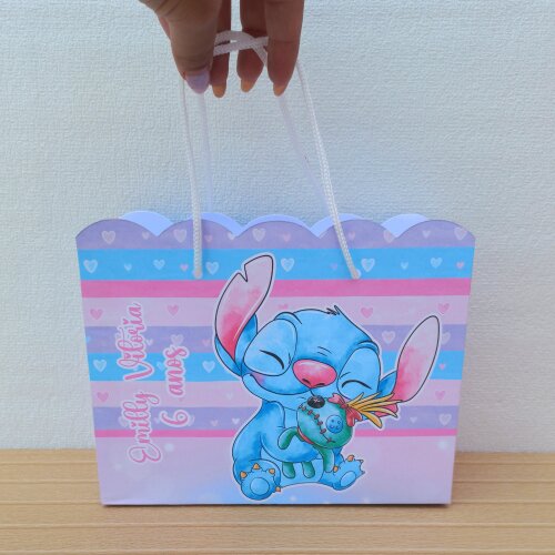 Kit 10 Sacolinhas Personalizada Stitch