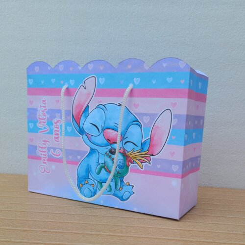 Sacolinhas Personalizada Stitch festa de aniversario lembrancinha