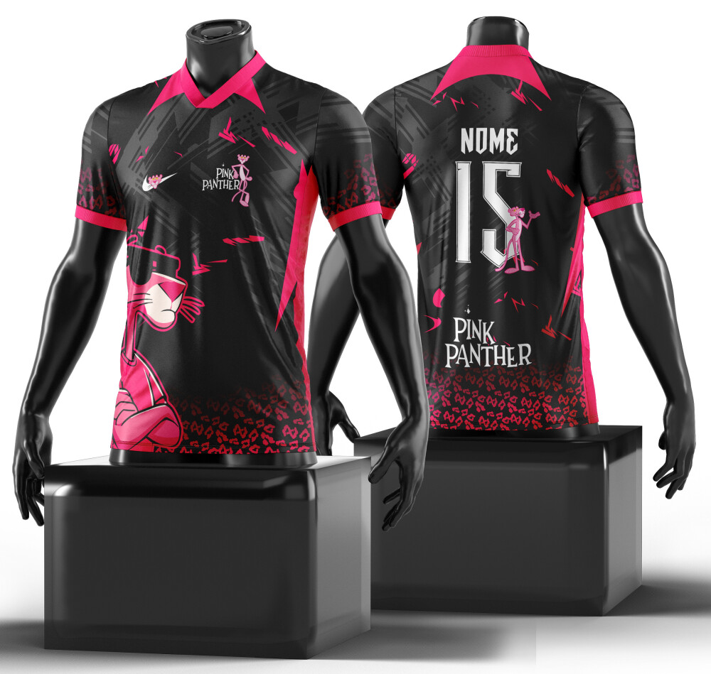 Arte Vetor camisa pantera cor de rosa interclasse Mod-215