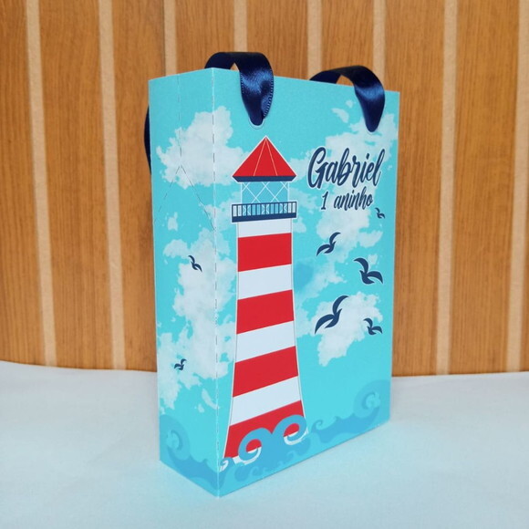 10 Sacolas Personalizadas Ursinho Marinheiro