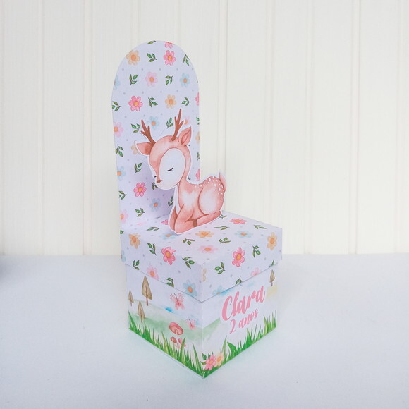 Caixa Cubo com Painel - Bosque Encantado Menina