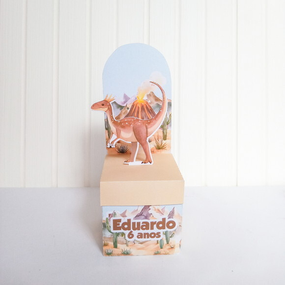 Caixa Cubo com Painel - Dinossauros