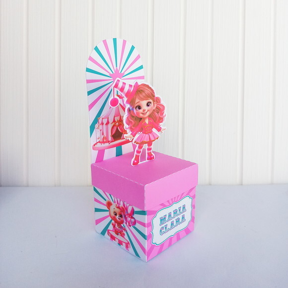 Caixa Cubo com Painel - Circo Rosa