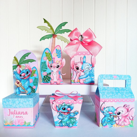 Kit Festa 20 Itens - Stitch e Angel
