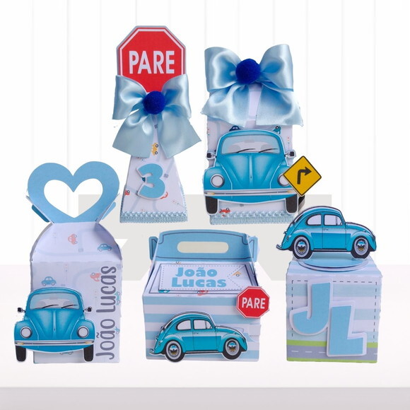 Personalizados Fusca Azul - 20 Itens