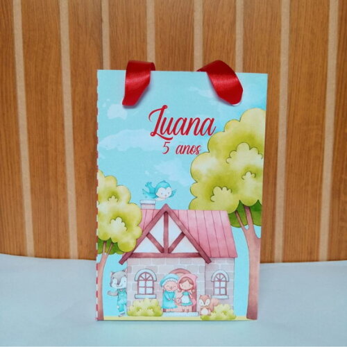 10 Sacolas Personalizadas Chapeuzinho Vermelho Lembrancinhas