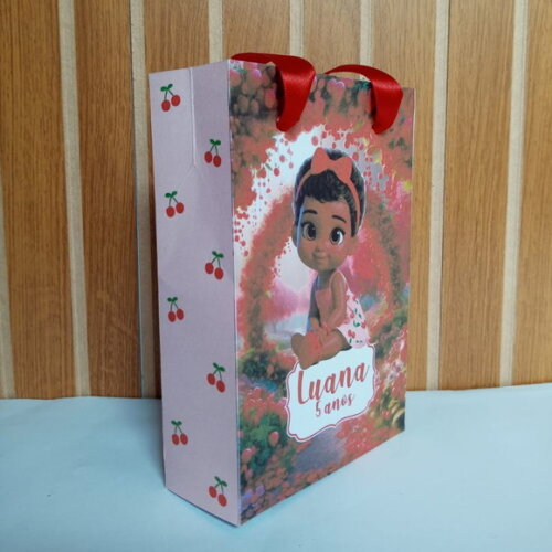 10 Sacolas Personalizadas Cerejinha para Lembrancinha