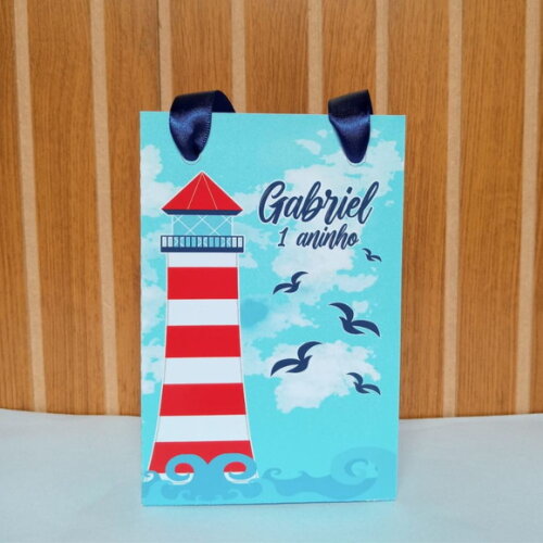 10 Sacolas Personalizadas Ursinho Marinheiro