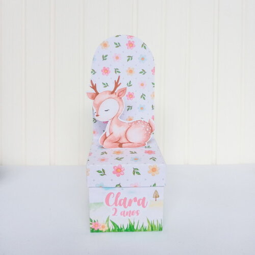 Caixa Cubo com Painel - Bosque Encantado Menina