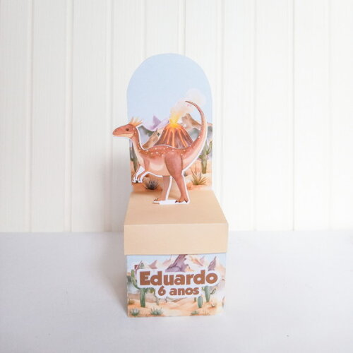 Caixa Cubo com Painel - Dinossauros