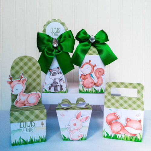 Kit Festa 30 Itens Bosque Encantado Menino