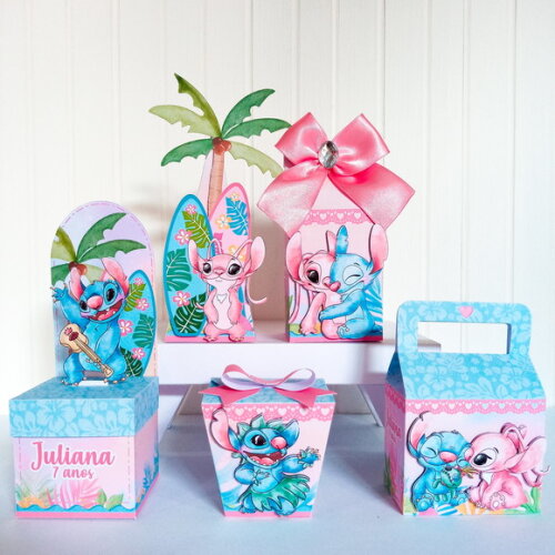 Kit Festa 40 Itens Stitch e Angel