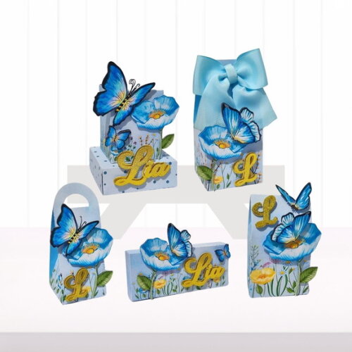 Personalizados Borboletas Azuis - 20 Itens