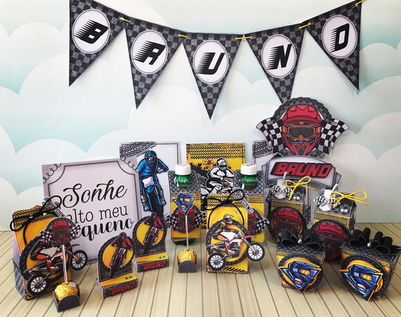 Arquivo Corte Kit Silhouette Motocross Festa em Casa