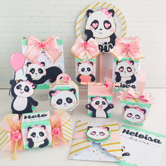 ARQUIVO CORTE KIT SILHOUETTE PANDA ROSA LUXO