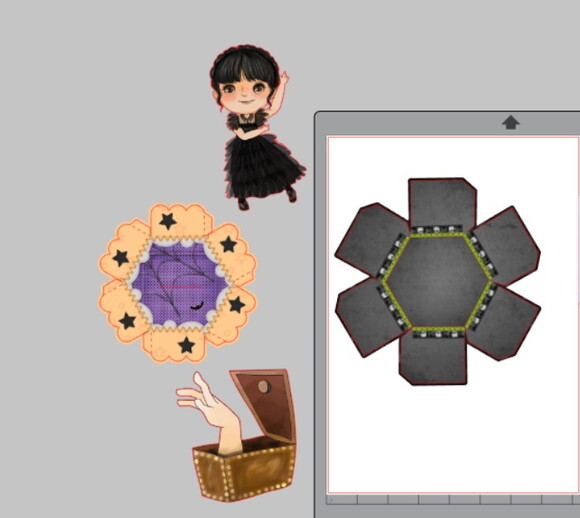 Arquivo Corte Kit Silhouette Wandinha Luxo