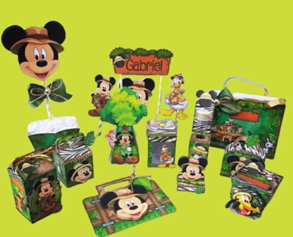 Arquivo de Corte Digital Silhouette Mickey Safari Luxo