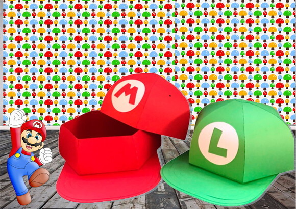 Arquivo Silhouette Caixa Bonés Mario e Luigi