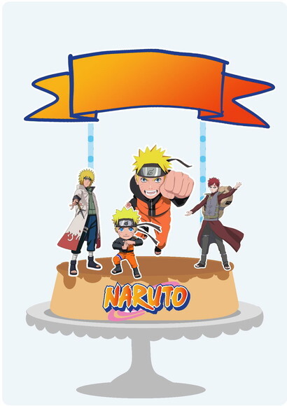ARQUIVO SILHOUETTE TOPO BOLO NARUTO