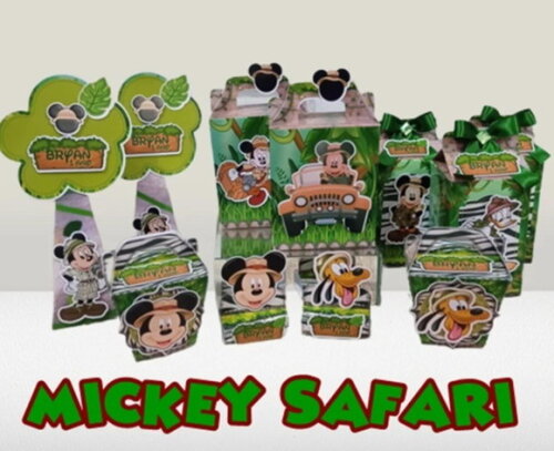 Arquivo de Corte Digital Silhouette Mickey Safari Luxo