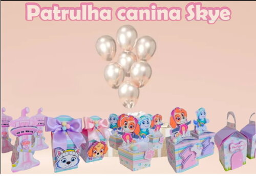 Arquivo de Corte Silhouette Patrulha Canina Menina Luxo