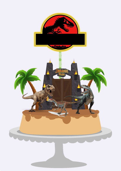 Arquivo Silhouette Topo Bolo Jurassic Park