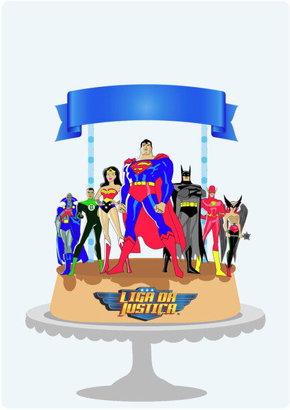 ARQUIVO SILHOUETTE TOPO BOLO LIGA DA JUSTIÇA