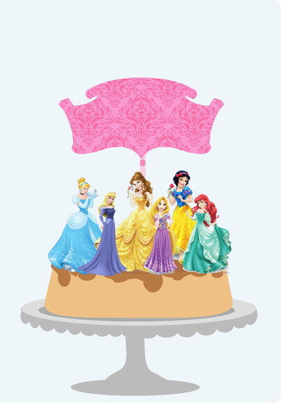 ARQUIVO SILHOUETTE TOPO BOLO PRINCESAS