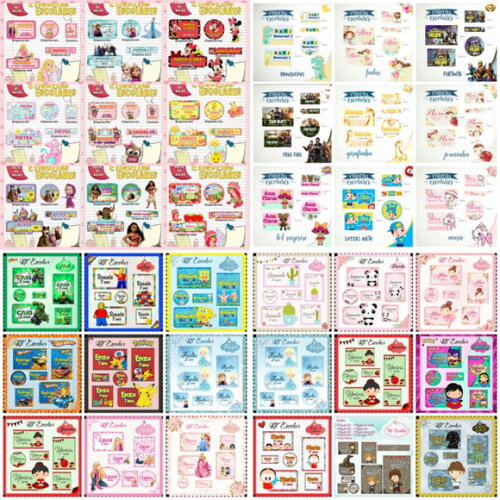 Combo Arquivos de Capas de Caderno e Etiquetas