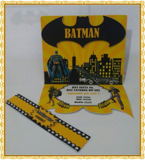 KIT DIGITAL ARQUIVO DE CORTE SILHOUETTE CONVITE BATMAN