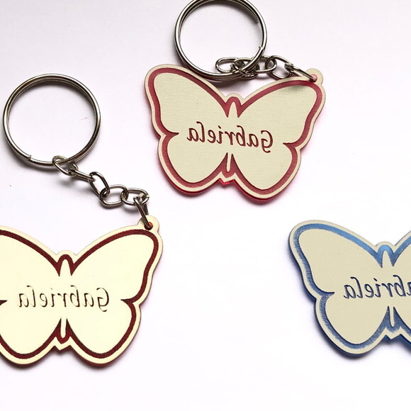 Chaveiro Borboleta Acrílico Espelhado 2