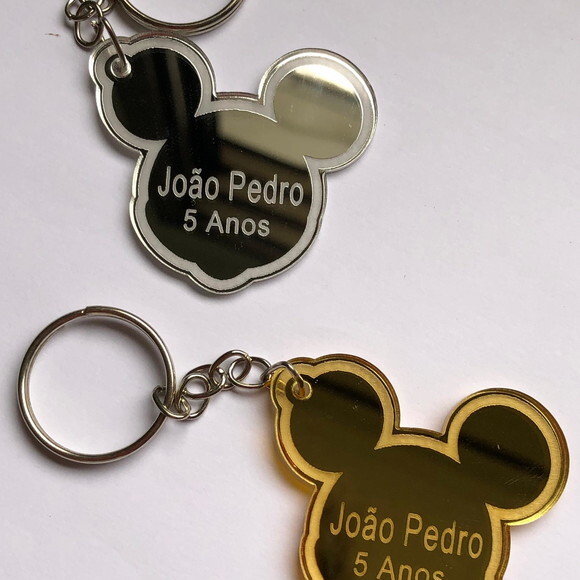 Chaveiro Mickey Acrílico Espelhado