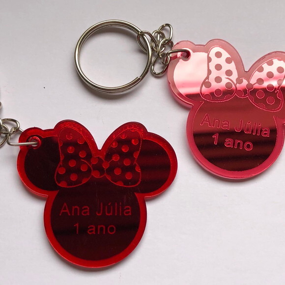Chaveiro Minnie Acrílico Espelhado 2