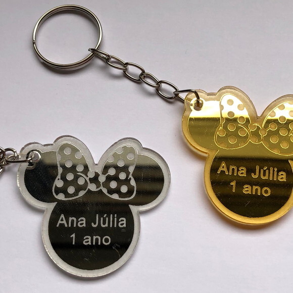 Chaveiro Minnie Acrílico Espelhado