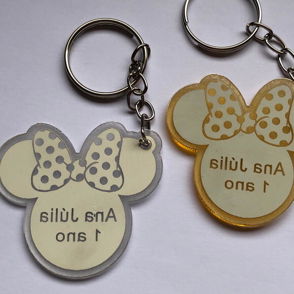 Chaveiro Minnie Acrílico Espelhado