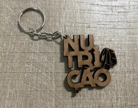 Chaveiro Palavra Nutrição em mdf