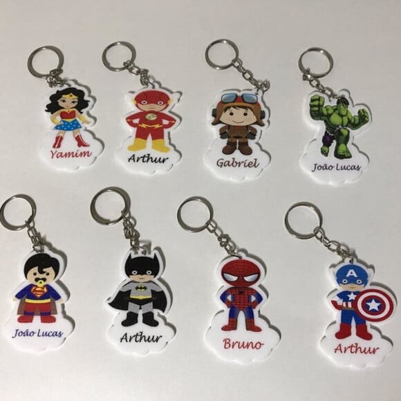 Chaveiro Super Heróis com Nome