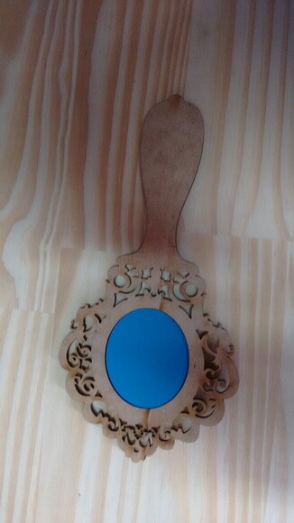 Espelho decorativo de mão MDF completo