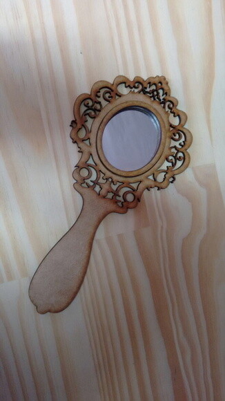 Espelho decorativo de mão MDF completo