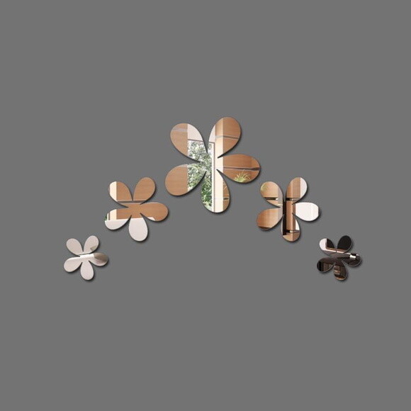Espelho acrílico decorativo Flores