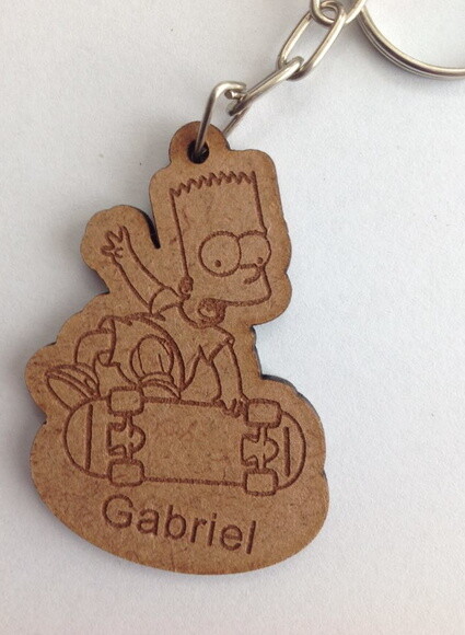 Kit chaveiro acrílico -Bart Simpson MDF