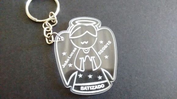 Kit Chaveiro Anjinho Batizado Acrílico