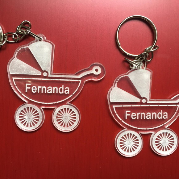 Kit chaveiro Carrinho de bebê Acrílico