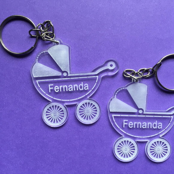 Kit chaveiro Carrinho de bebê Acrílico