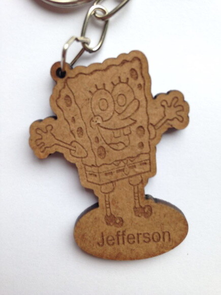 Kit chaveiro modelo Bob Esponja MDF