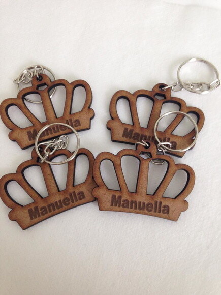 Kit chaveiro modelo Coroa feminino 2 MDF