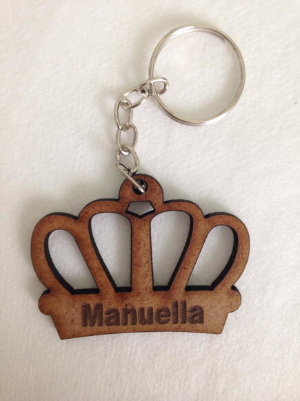 Kit chaveiro modelo Coroa feminino 2 MDF