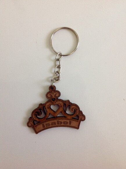 Kit chaveiro modelo Coroa feminino 2 MDF